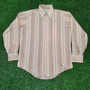 Vintage 70s Kmart Disco Shirt Mens L 16 34/35 Dagger Collar Permanent Press